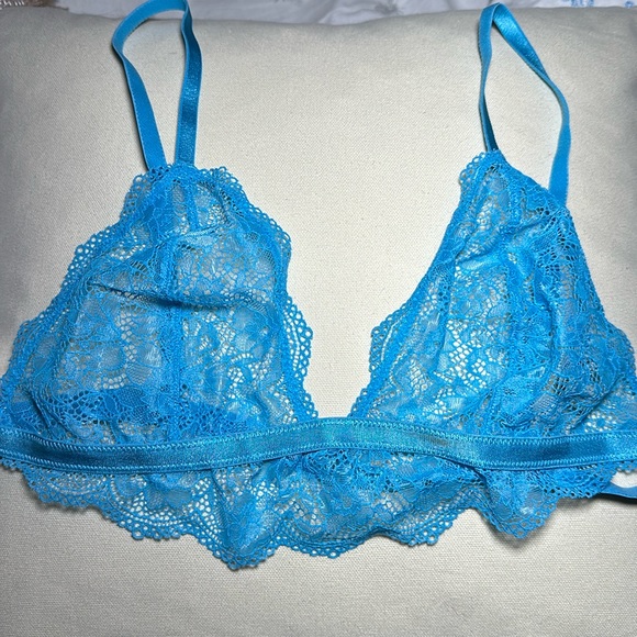 NWT Blue Free People Lace Bralette LARGE - Picture 2 of 4